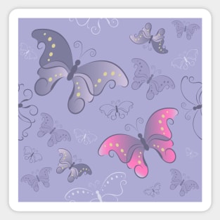 Seamless pattern from butterflies ( Gray ) Sticker